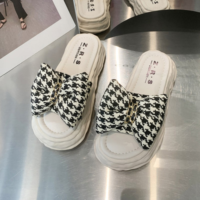 Ženske moderne papuče s visokom platformom 3,5 cm i trakom