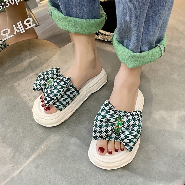 Ženske moderne papuče s visokom platformom 3,5 cm i trakom