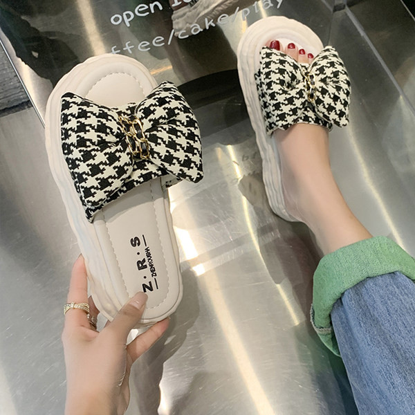 Ženske moderne papuče s visokom platformom 3,5 cm i trakom