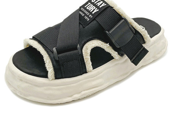 Ležerne ženske tekstilne papuče s ravnim potplatom