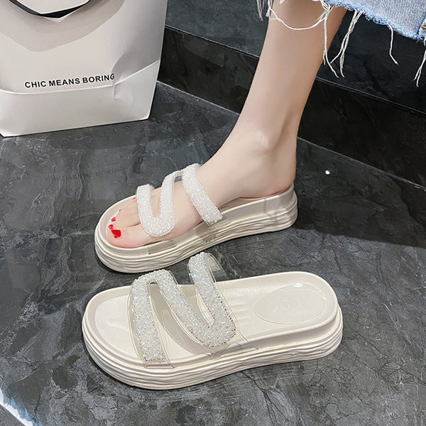 Ženske papuče sa ravnim đonom - u tri boje