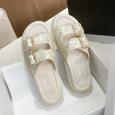 Модерни дамски чехли с катарами в два цвята