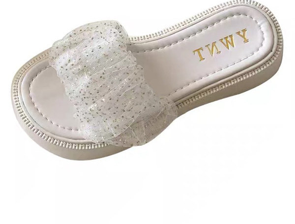 Γυναικείες διχτυωτές παντόφλες με ψηλή πλατφόρμα 4,5 cm