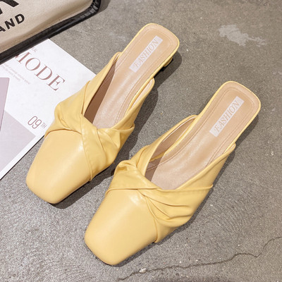 Ženske kožne papuče sa petom 4 cm