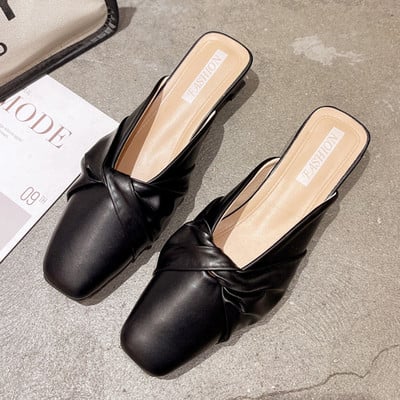 Ženske kožne papuče sa petom 4 cm