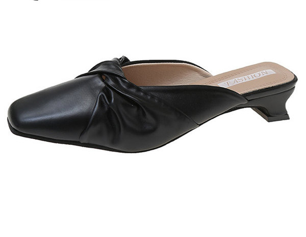 Ženske kožne papuče sa petom 4 cm