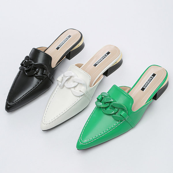 Ženske papuče od umjetne kože na špic