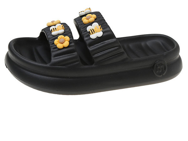 Дамски гумени чехли с 3D декорация нов модел