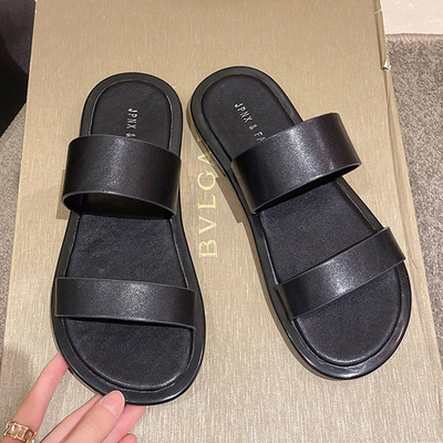 Изчистен модел дамски чехли с равна подметка