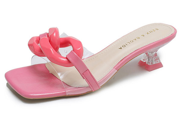 Läbipaistva osa ja õhukese kontsaga naiste sussid 5 cm