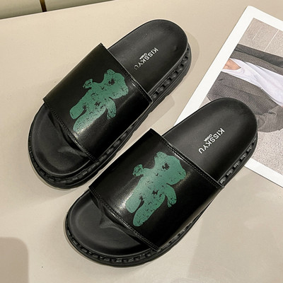 Casual παντόφλες με επίπεδη σόλα - τριών χρωμάτων