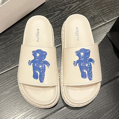 Casual παντόφλες με επίπεδη σόλα - τριών χρωμάτων