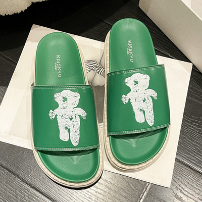 Casual παντόφλες με επίπεδη σόλα - τριών χρωμάτων