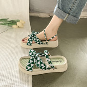 Elegantne ženske papuče s trakom i visokim potplatom 4,5 cm