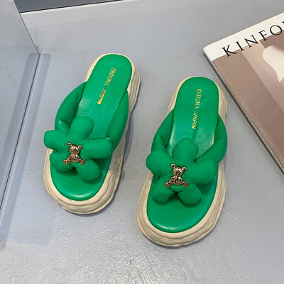 Дамски джапанки на платформа с меки каишки