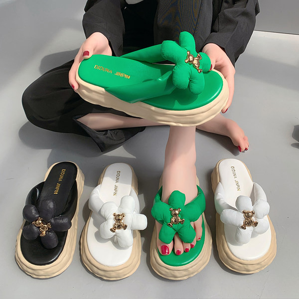 Дамски джапанки на платформа с меки каишки