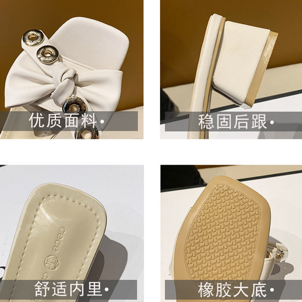 Moderne ženske papuče sa trakom od pete 3,5 cm i metalnim elementima