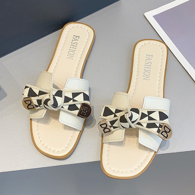 Ежедневни дамски чехли с панделка-в два цвята