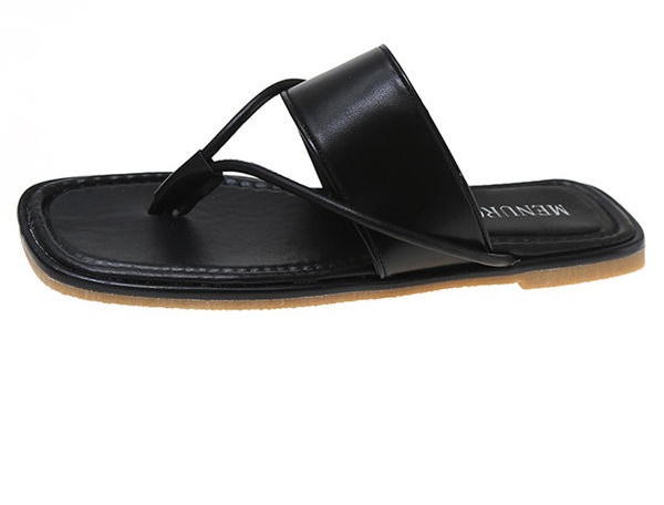 Moteriškos šlepetės tarp pirštų - pagamintos iš eko odos