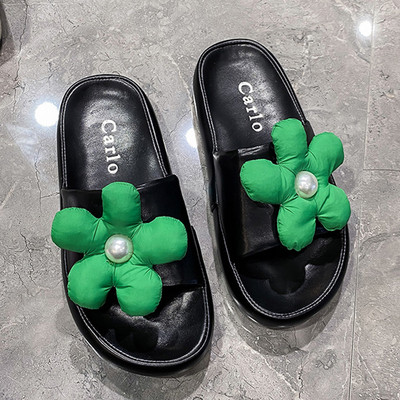 Ženske casual papuče s 3D dekoracijom i ravnim potplatom