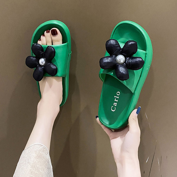 Ženske casual papuče s 3D dekoracijom i ravnim potplatom