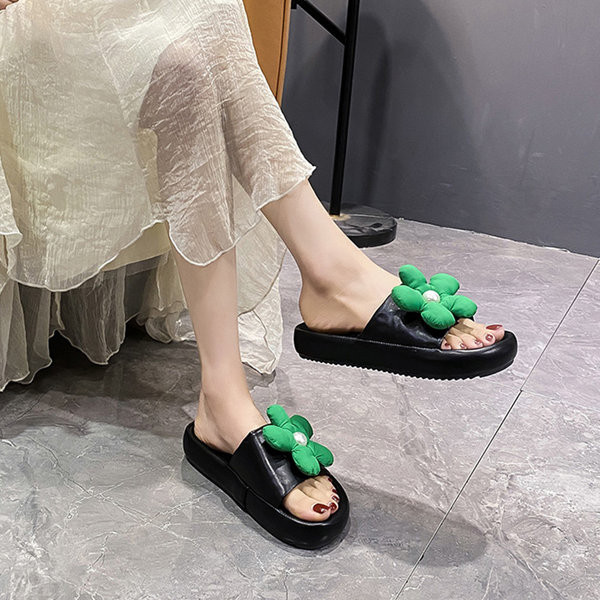 Ženske casual papuče s 3D dekoracijom i ravnim potplatom