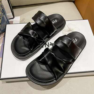 Дамски чехли с широки меки каишки