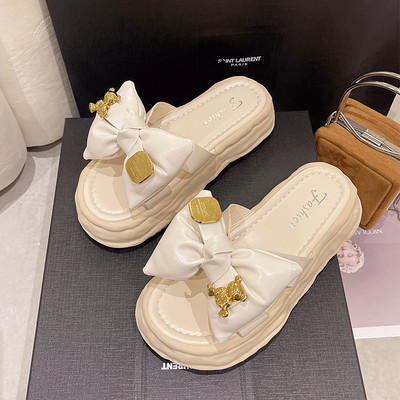 Casual γυναικείες παντόφλες με κορδέλα σε τρία χρώματα