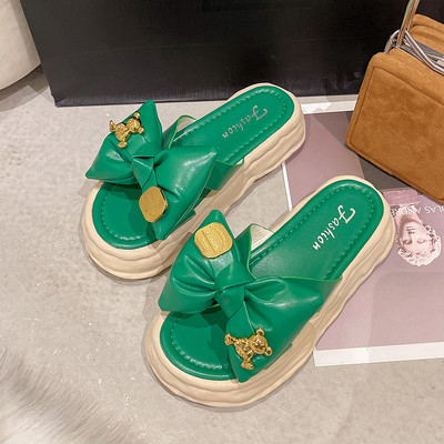 Casual γυναικείες παντόφλες με κορδέλα σε τρία χρώματα