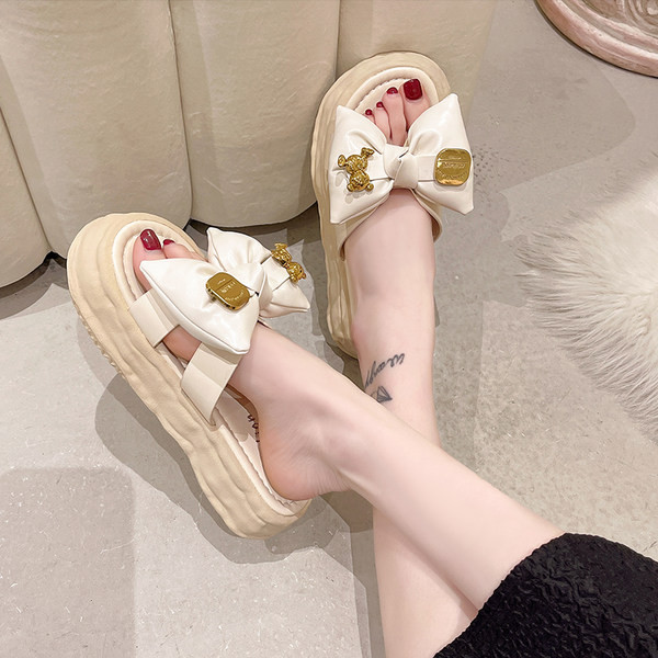 Casual γυναικείες παντόφλες με κορδέλα σε τρία χρώματα