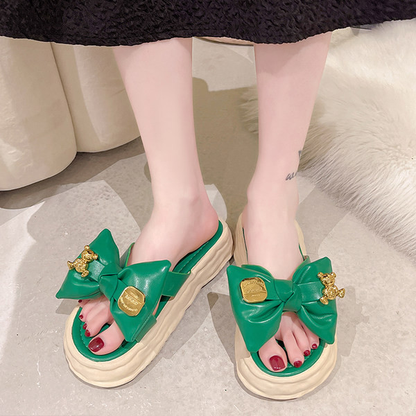 Casual γυναικείες παντόφλες με κορδέλα σε τρία χρώματα