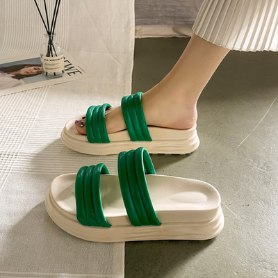 Дамски модерни чехли два модела с висока подметка 5см