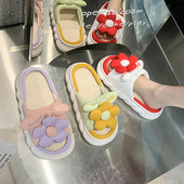 Ženske papuče s 3D cvijetom i ravnim potplatom