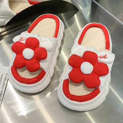 Ženske papuče s 3D cvijetom i ravnim potplatom