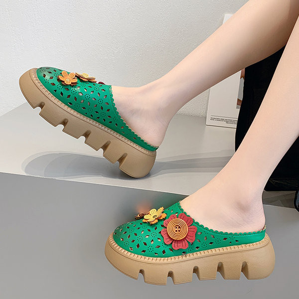 Ženske papuče s grubim potplatom i 3D dekoracijom