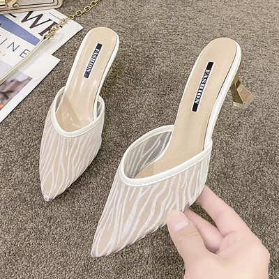 Naiste terava otsaga sussid õhukese kontsaga 5 cm