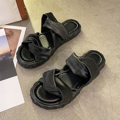 Дамски чехли с меки кръстосани каишки