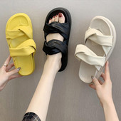 Дамски чехли с меки кръстосани каишки