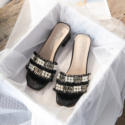 Uus mudel pärlitega ja 4,5 cm kõrge kontsaga naiste sussid