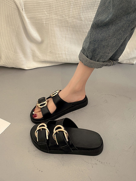 Ležerne ženske sandale ili papuče od umjetne kože