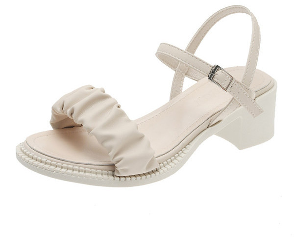 Ženske sandale s petom debljine 5 cm i kopčom