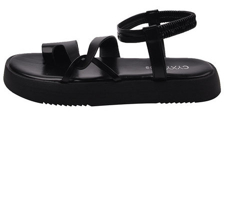 Elastse ja lameda tallaga ökonahast naiste sandaalid