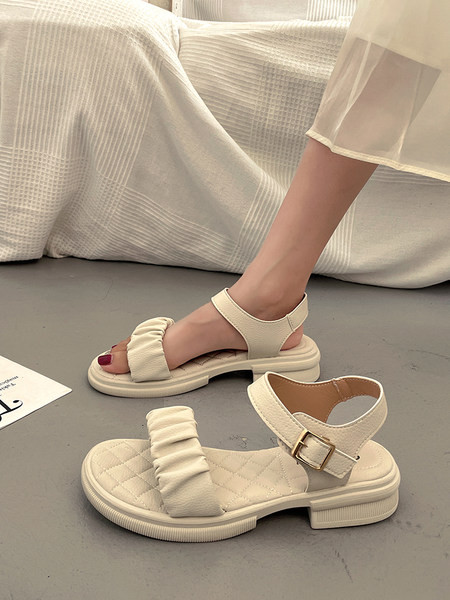 Naiste ökonahast metallist pandlaga ja tallaga sandaalid 4,5 cm