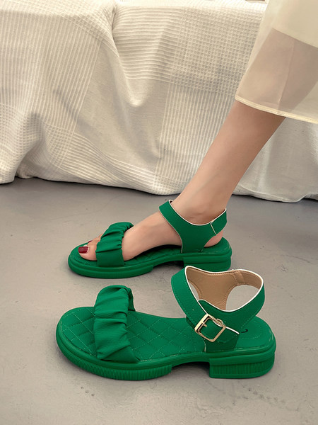 Naiste ökonahast metallist pandlaga ja tallaga sandaalid 4,5 cm