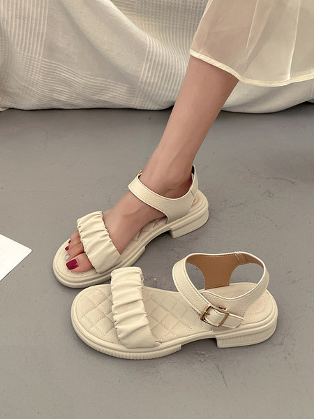 Naiste ökonahast metallist pandlaga ja tallaga sandaalid 4,5 cm