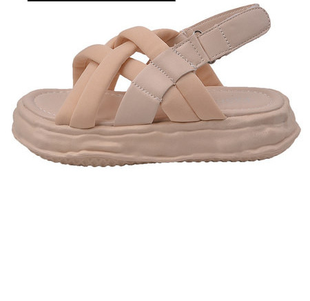 Γυναικεία πέδιλα με patch και σόλα 5 cm