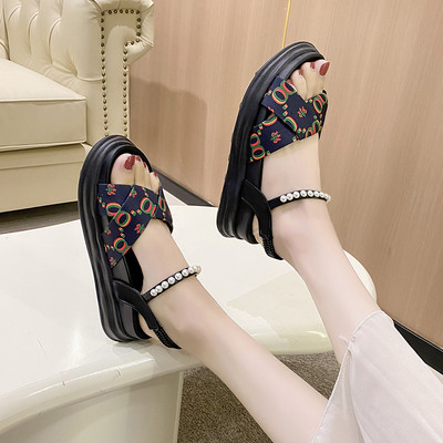 Moderne ženske sandale sa perlama u dvije boje