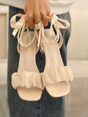 Moderne ženske sandale sa perlama - tri boje