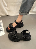 Moteriškos basutės su sagtimi ir platforma 6 cm