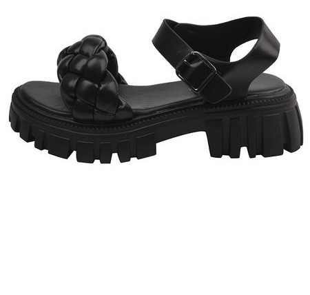 Moteriškos basutės su sagtimi ir platforma 6 cm